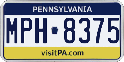 PA license plate MPH8375