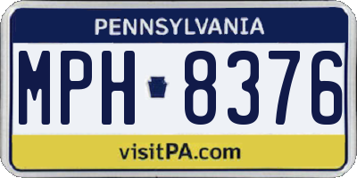 PA license plate MPH8376