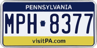 PA license plate MPH8377