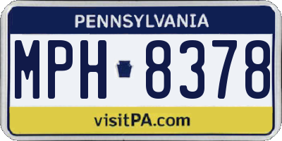 PA license plate MPH8378