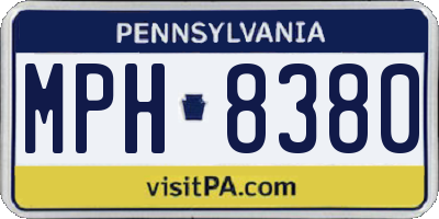 PA license plate MPH8380