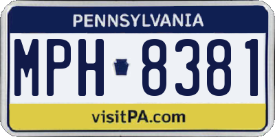 PA license plate MPH8381