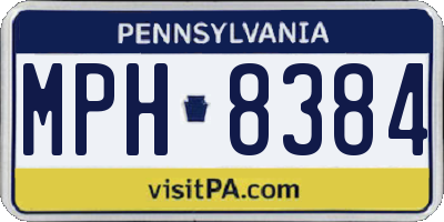 PA license plate MPH8384
