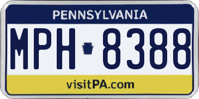 PA license plate MPH8388