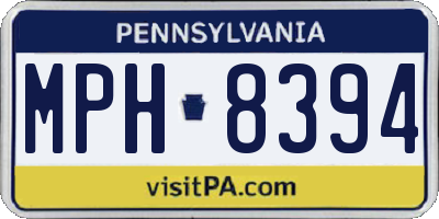 PA license plate MPH8394