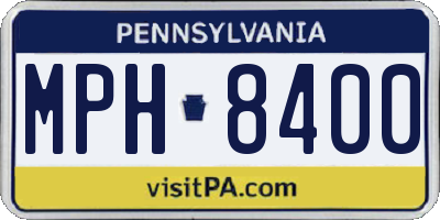 PA license plate MPH8400