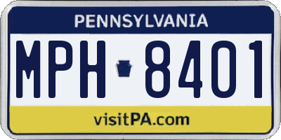 PA license plate MPH8401