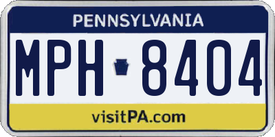 PA license plate MPH8404