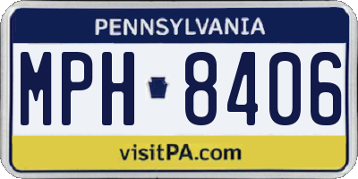 PA license plate MPH8406
