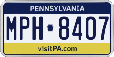 PA license plate MPH8407