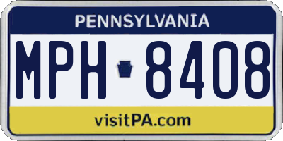 PA license plate MPH8408