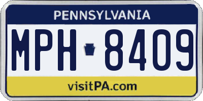 PA license plate MPH8409