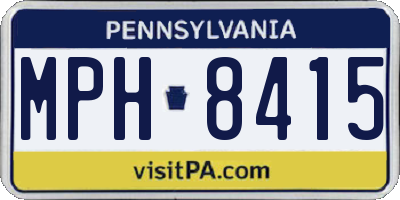 PA license plate MPH8415
