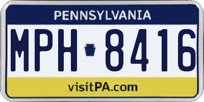 PA license plate MPH8416