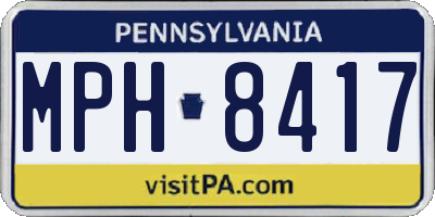 PA license plate MPH8417