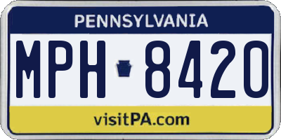 PA license plate MPH8420
