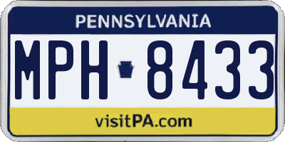 PA license plate MPH8433
