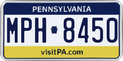 PA license plate MPH8450