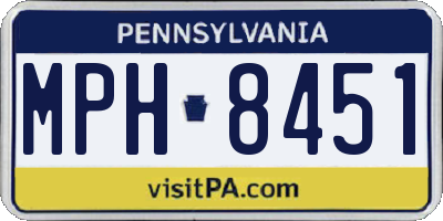 PA license plate MPH8451