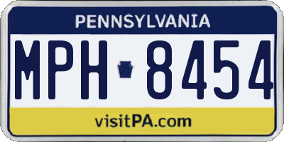 PA license plate MPH8454