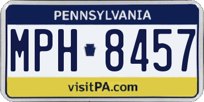 PA license plate MPH8457