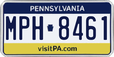 PA license plate MPH8461