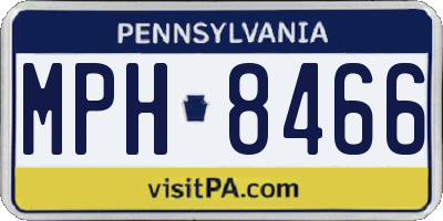 PA license plate MPH8466