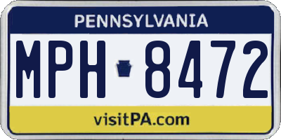 PA license plate MPH8472