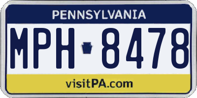PA license plate MPH8478