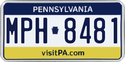PA license plate MPH8481