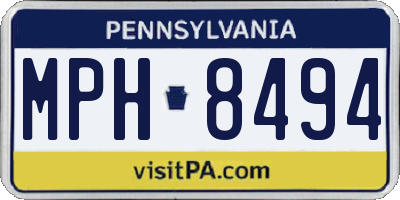 PA license plate MPH8494