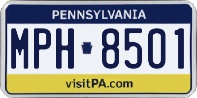 PA license plate MPH8501