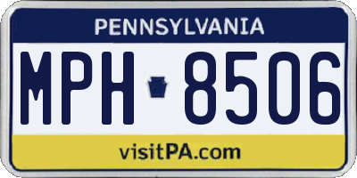 PA license plate MPH8506