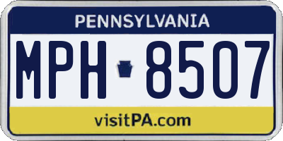PA license plate MPH8507