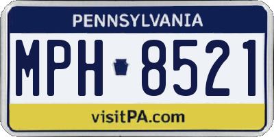 PA license plate MPH8521