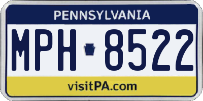 PA license plate MPH8522