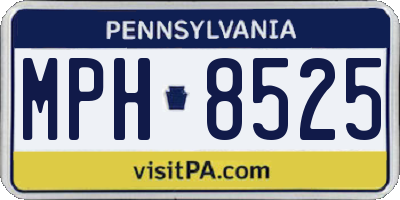 PA license plate MPH8525