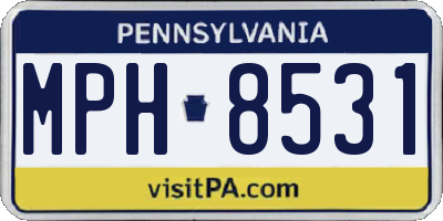 PA license plate MPH8531
