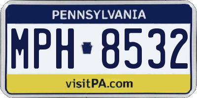 PA license plate MPH8532