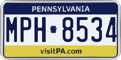 PA license plate MPH8534