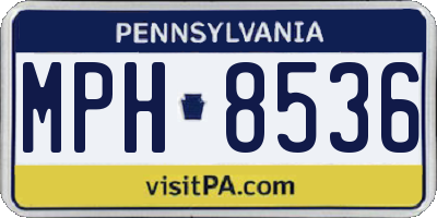 PA license plate MPH8536