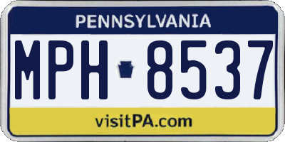 PA license plate MPH8537