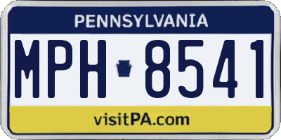 PA license plate MPH8541
