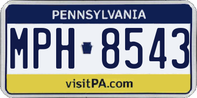 PA license plate MPH8543