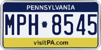 PA license plate MPH8545