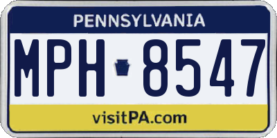 PA license plate MPH8547