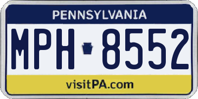 PA license plate MPH8552