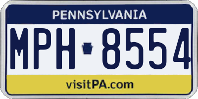 PA license plate MPH8554