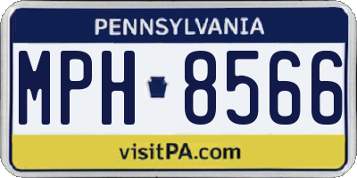 PA license plate MPH8566