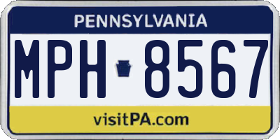 PA license plate MPH8567